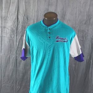 Charlotte Hornets Shirt (VTG) - Layered Script by Starter - Men's Large